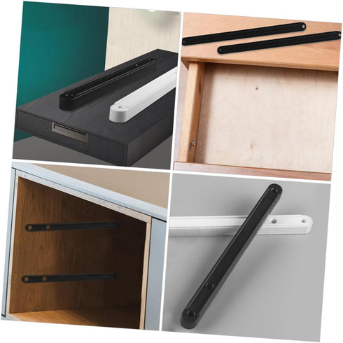 2pcs Lurrose Side Mount Drawer Slides for Dresser Cabinet Wardrobe Smooth Silent Sliding Rails Guide Tracks for Bedside