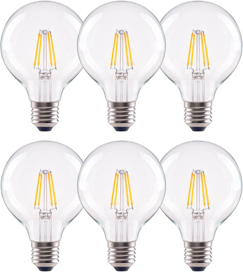 G25 LED Globe Light Bulbs, 60W Equivalent 500 Lumens, CRI90+ E26 Base