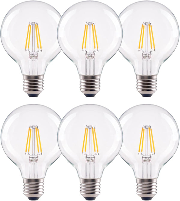 G25 LED Globe Light Bulbs, 60W Equivalent 500 Lumens, CRI90+ E26 Base