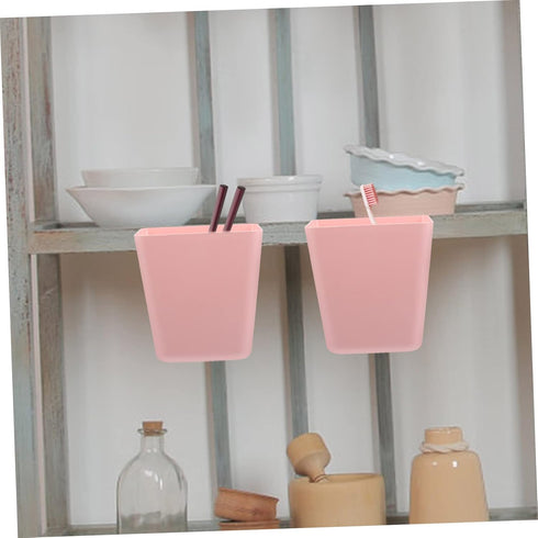5Pcs PRETYZOOM Rolling Cart Accessories Wall Mount Hanging Cup Holder Storage Box for Organizing Pens and Remote