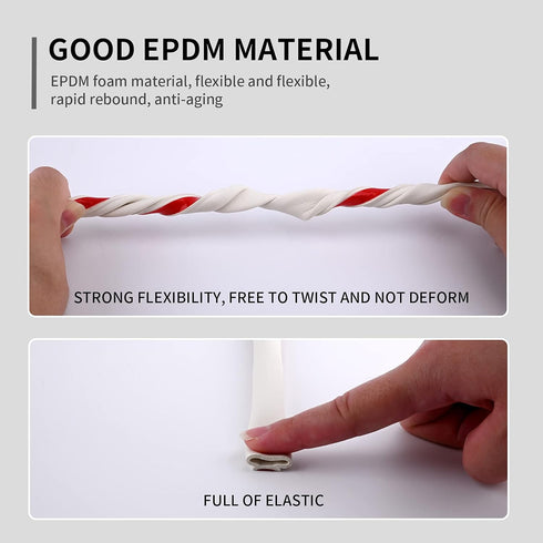 20 Feet Long Weather Stripping Seal Strip for Doors/Windows, Self-Adhesive Backing for Large Gaps