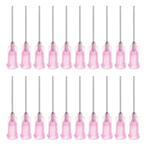 uxcell Industrial Blunt Tip Dispensing Needle with Luer Lock, 20G 1", 40 Pcs Pink