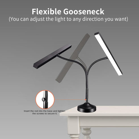3 Modes10 10W, 1000LM Piano Light, LED Piano Lamp for Upright/Digital/Grand Pianos, Flexible Gooseneck Music Stand