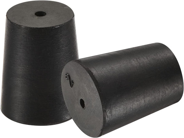MECCANIXITY Rubber Tapered Plug 16mm to 20mm Black with Hole, Test Tubes Bungs Stopper, 10 Pieces