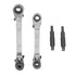 HVAC Service Wrench Set: 3/8 1/4 5/16 Ratchet Wrench with 2 Bit Adapter for Equipment Repair