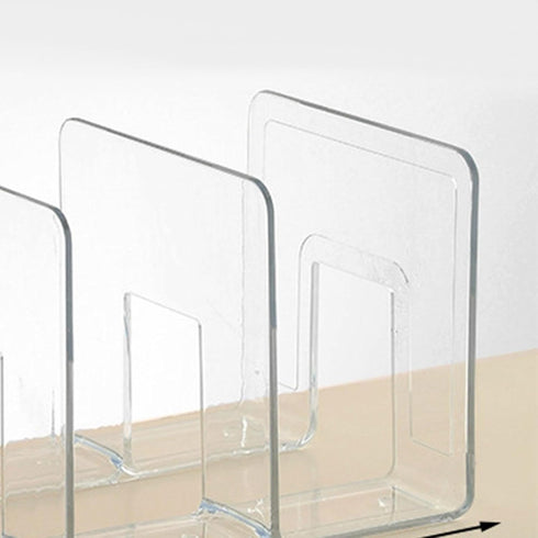 Baoblaze Countertop Book Stand Acrylic Bookends Multifunction Bookshelf Dividers Purse Handbag Organizer for Study Room