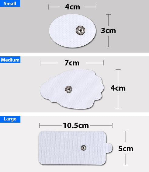 Belifu TENS Unit Electrode Pads, Reusable Self-Adhesive Replacement Massage Pads for Tens EMS Massager