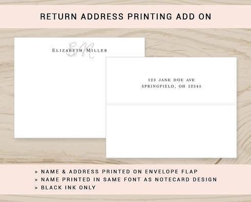 Monogrammed Set 10 Customizable Note Cards - of with Envelopes