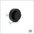 EVI Wall/Handle Adhesive Doorstop, 0.9'' X 0.55'' Black Rubber with V2A Stainless Steel, Includes Screw + Clamping