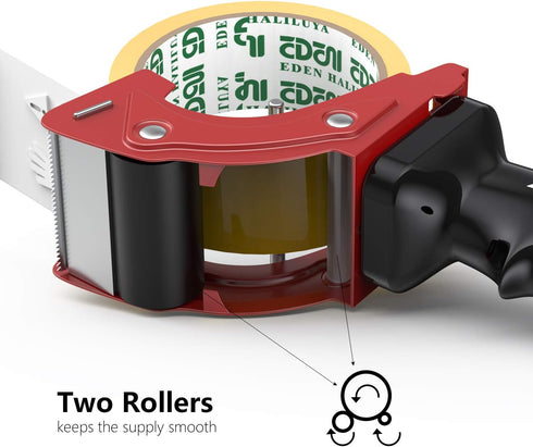 Fast Reload 2 Inch Tape Gun Dispenser, Packing Packaging Sealing Cutter (Red)