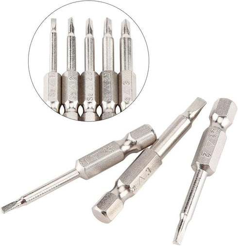 Fixinus 5 Pieces Magnetic Triangle Screwdriver Bits Set, 1/4 Inch Hex, S2 Steel, 50 mm Length