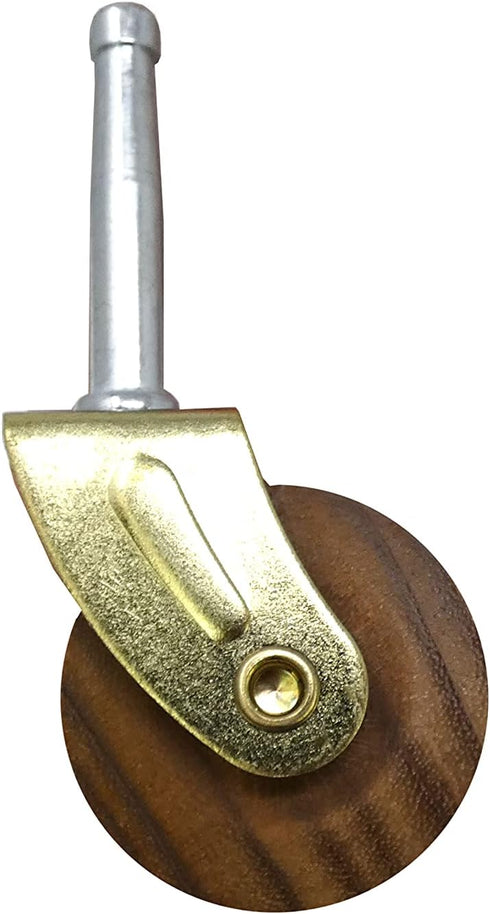 Shepherd Hardware 9051 1-5/8-Inch Designer Stem Casters, Brown, Wood Wheel, 2-Pack, 5/16-Inch Stem