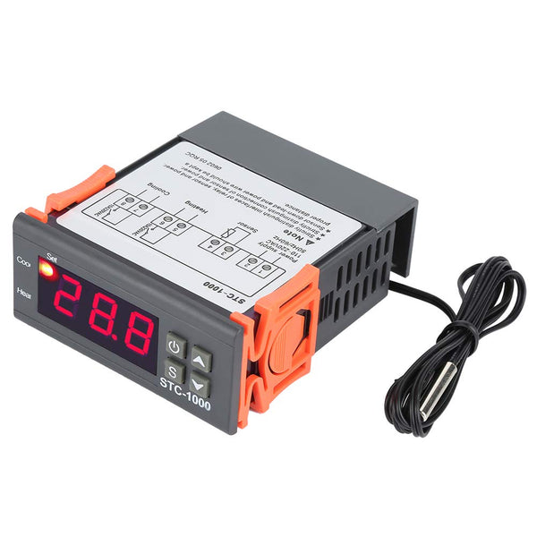 Digital Thermostat, Temperature Controller with Sensor, STC-1000 Digital Temperature Controller for 110-220V.