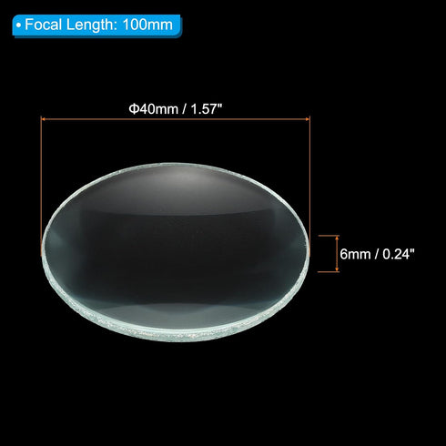 PATIKIL 4" (100mm) Focal Length Double Convex Lens, 3 Pack for Physics Experiment, Clear
