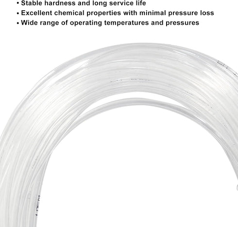 Pneumatic Tubing Pipe 1/8" Tube OD - 32.8 FT Clear Nylon Tubing Air Line Hose for Fluid Transfer