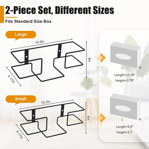 yaenoei 2 Pack Glove Box Holder Wall Mount Disposable Glove Dispenser, Metal Glove Rack for Rubber Latex Gloves