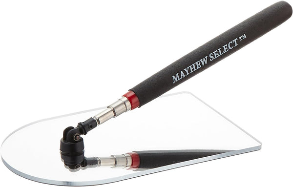 Mayhew Tools TeleMirror Telescoping Acrylic Mirror, 4" x 6", Black