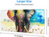 Large Watercolor Cool Elephant Mouse Pad, Non-Slip Gaming Mousepad with Rubber Base, 31.5 x 11.8 inch Desk Mat