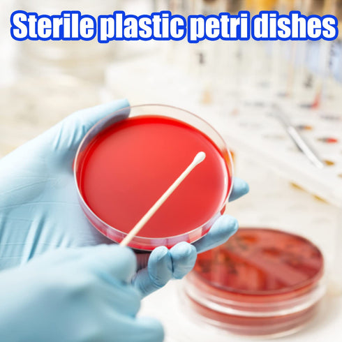 50 Pack Plastic Petri Dishes with Lids, 90 x 15mm Sterile for Medical, Biological, School Science Projects