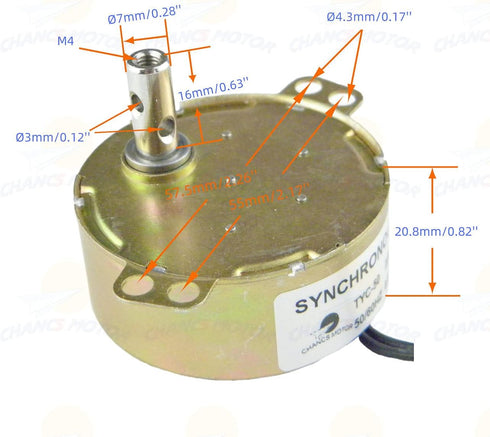 CHANCS 2PCS TYC-50 Synchronous Motor for Turntable, 110V 5-6RPM Electric Motor with Foot Switch, 1.8m US Plug
