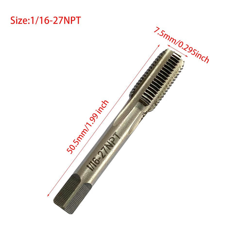 1/16", 1/8", 1/4" NPT Pipe Tap Set, 3Pcs Carbon Steel Cutting Tools for Mechanics DIY Thread Cutting