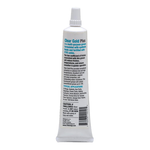 3.5 oz H1 3D TTL Clear Gold Plus PTFE Grease, Clear, NSF Food Grade Multi-Purpose Lubricant for O-Rings, Bearings