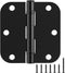 48 Pack Ball Bearing Door Hinges Matte Black 3.5 Inch 5/8"Radius Round