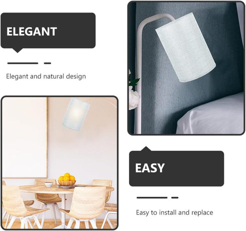 2pcs Zerodeko Modern Linen Drum Lamp Shade Cover for Base Floor Lamps Elegant Natural Design Easy to Clean Handmade