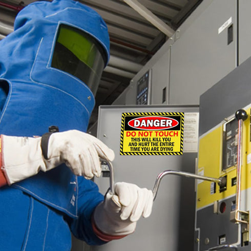 Do Not Touch Stickers "DO NOT Touch" Danger Warning Labels, 5 x 7 Inch Electrical Shock Hazard Vinyl Decals