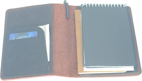 JJNUSA Compatible with Rocketbook Mini Cover, Handmade Distressed Genuine Leather Journal Notebook Cover, Dark Brown