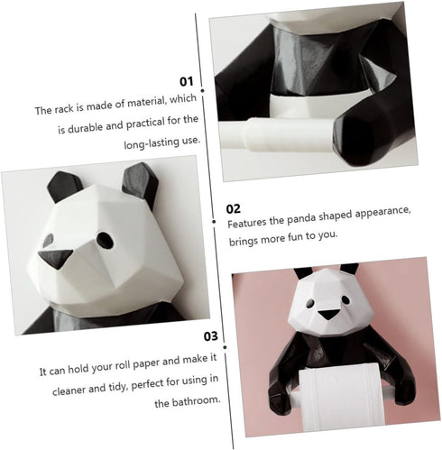 Panda-Themed Wall-Mounted Tissue Rack - Easy Installation