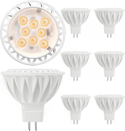 MR16 LED Bulbs, 50W Halogen Equivalent Landscape Light Bulbs, 2700K Warm White 5W GU5.3 12V Spotlight Bulb (6 Pack)