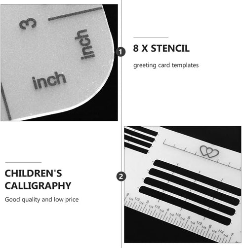Ciieeo Letter Envelope Addressing Stencil: 4pcs Template Ruler Guide for Envelopes, Straight Guide for Brush Pens,