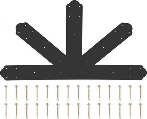 VEVOR Gable Plate, Black Powder-Coated Truss Connector Plates, 12:12 Pitch Gable Bracket for Wooden Beam Use