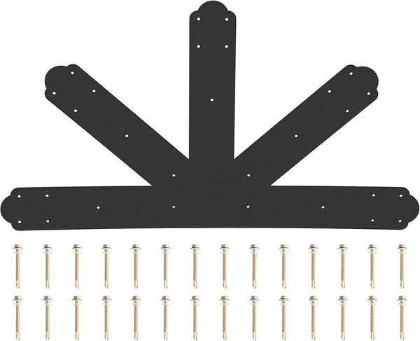 VEVOR Gable Plate, Black Powder-Coated Truss Connector Plates, 12:12 Pitch Gable Bracket for Wooden Beam Use