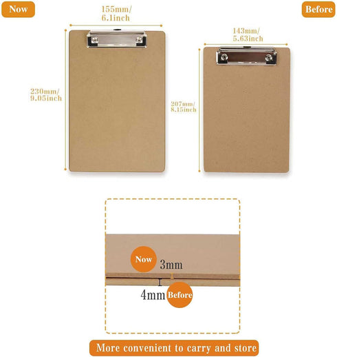 HappyHapi 15 Pack Mini Clipboards, 6 x 9 Inches A5 Small Clipboards for Home, Office, School Classroom Supplies