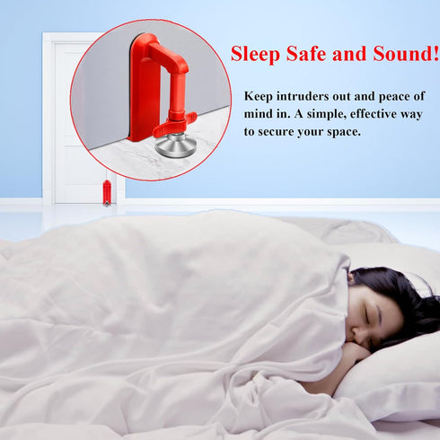 Door Stoppers Security - Portable Door Lock for Travel Anti Theft Door Blocker, Hotel Room Apartment Safety - No Drill