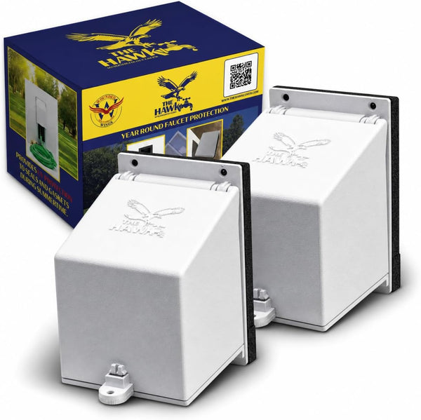 The Hawk Cover Hard Shell Outdoor Faucet Cover for Winter Freeze & UV Protection, Insulated
