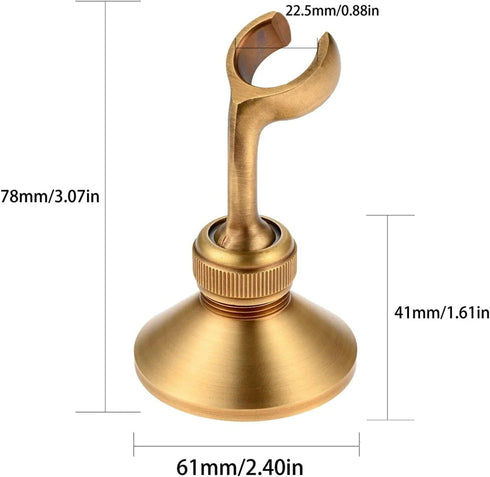 dDanke Wall Mounted Adjustable Shower Head Holder with Brass Swivel Base Universal Fit for Handheld Shower (Antique)