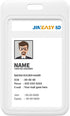 JINEASY 2 Pack White Hard Plastic ID Badge Holder, Vertical Lanyard ID Card Case
