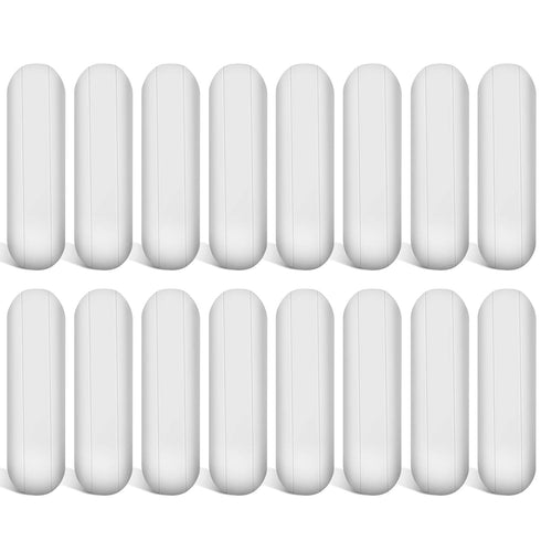 Weewooday 16 Pieces PTFE Magnetic Mixer Stirrer Bar, White Color Stainless Steel Laboratory Mixing Plate Magnet Stick