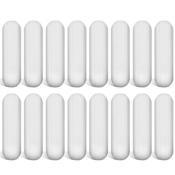 Weewooday 16 Pieces PTFE Magnetic Mixer Stirrer Bar, White Color Stainless Steel Laboratory Mixing Plate Magnet Stick