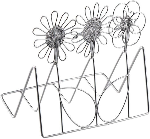 dohobby Metal Hollow Flower Business Card Holder, Open Card Stand Organizer for Home Office Desk