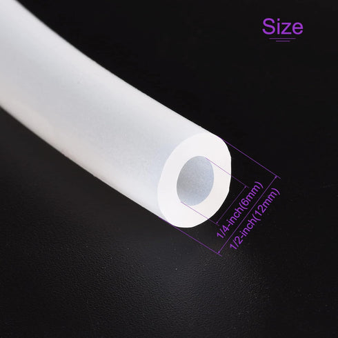 DMiotech Translucent Silicone Tube 1/4"(6mm) ID 1/2"(12mm) OD 3.3 Feet Industrial Tubing for Water Air Pump