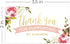 Pink Floral Thank You for Your Business Card | 100 Small Business Gratitude Cards | 2" x 3.5" Size | Customer Order