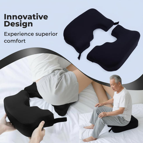 Drounphi Tailbone Split-Design Bed Sore Pillow Coccyx Cushion - T-Shaped Pressure Relief Pillow for Pain, Hemorrhoids