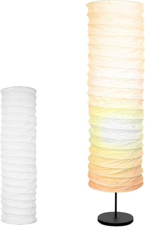 Paper Floor Lamp Shade Replacement, 37-Inches Tall Foldable Floor Light Cover Replacement