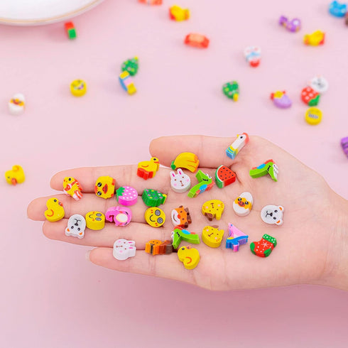Oomcu 1200 PCS Mini Novelty Erasers - Colored Heart, Sea Creature, Fruit, Vegetable, Cake, Animal Collection