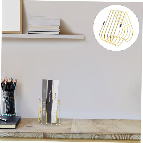 HOODANCOS Practical Bookend Study Iron Book Book Storage Bookends Desk Organizer Stylish Stand