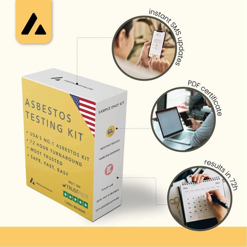 Asbestos Test Kit - Sample Only Testing, 72hr NVLAP Lab Result with Testing Fee Included